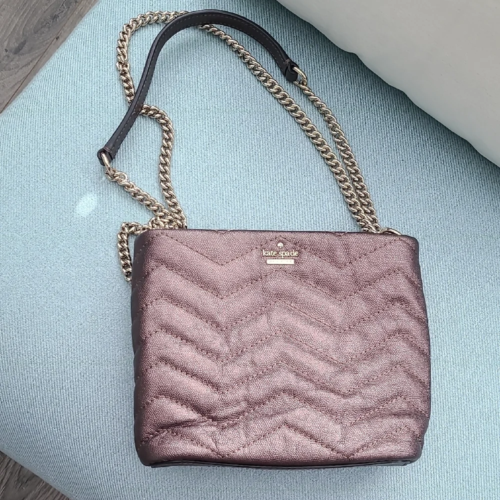 Kate Spade Reese Park Ellery Quilted Leather Crossbody Bag - Bronze